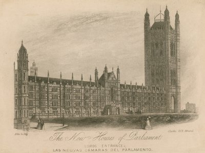 Die neuen Parlamentsgebäude, Palace of Westminster, London; Eingang der Lords von English School