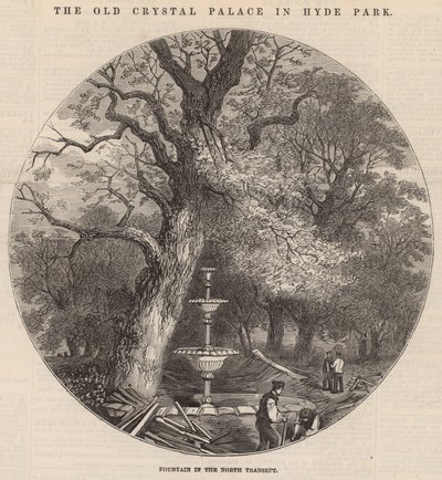 Der alte Crystal Palace im Hyde Park: Brunnen im Nordtransept von English School