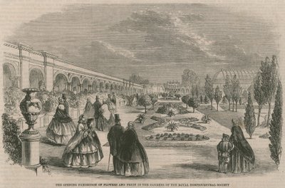 Die Eröffnungsausstellung von Blumen und Früchten in den Gärten der Königlichen Gartenbaugesellschaft von English School