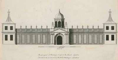 Die Aussicht auf Montague House zur Straße, London von English School