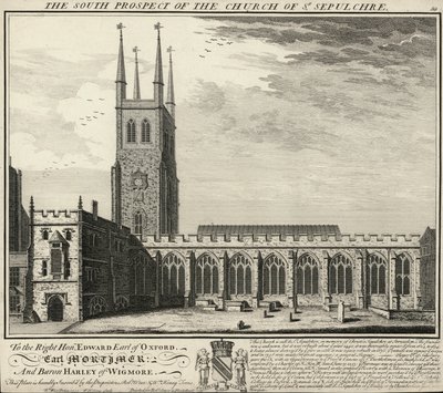 Die Südansicht der Kirche St Sepulchre von English School