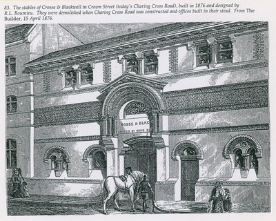 Die Ställe von Crosse & Blackwell in der Crown Street (heutige Charing Cross Road) von English School