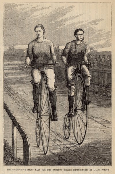 Das 25-Meilen-Rennen für die Amateur-Fahrradmeisterschaft in Lillie Bridge von English School