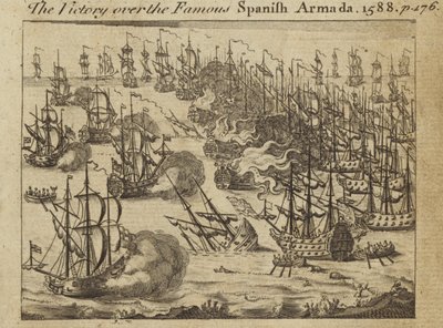 Der Sieg über die berühmte spanische Armada, 1588 von English School