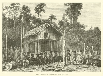 Das Dorf Alambori, Neuguinea von English School