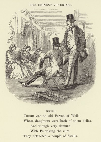 Es war eine alte Person von Wells (Gravur) von English School