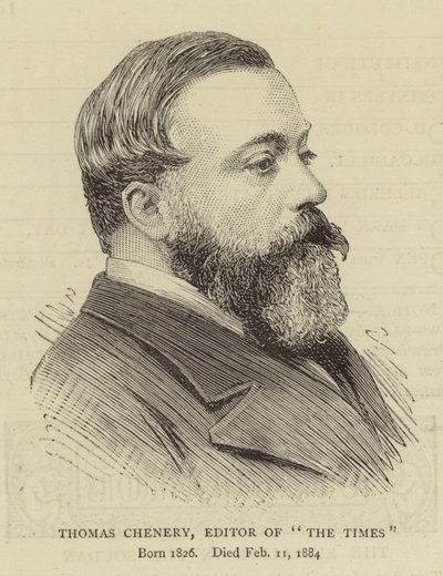 Thomas Chenery, Herausgeber der "The Times" (Stich) von English School