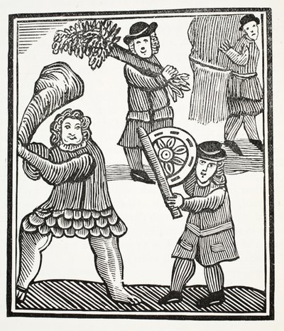 Thomas Hickathrift, Illustration aus Chap-books des achtzehnten Jahrhunderts von John Ashton, veröffentlicht 1882 von English School