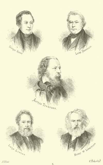 Thomas Hood, Lord Macaulay, Alfred Tennyson, Lord Lytton, Henry W. Longfellow von English School