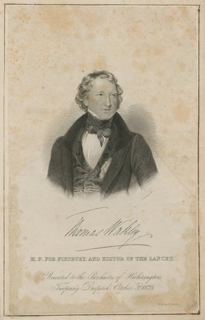 Thomas Wakley, MP für Finsbury und Gründungsredakteur von The Lancet von English School