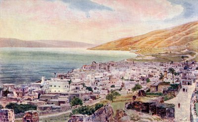 Tiberius und das Meer von Galiläa, Israel, ca. 1910 von English School