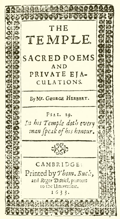 Titelseite von George Herberts Der Tempel von English School