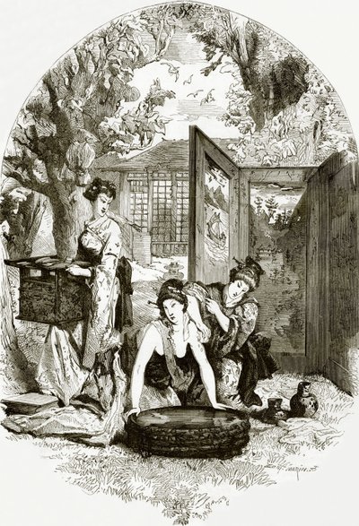 Toilette einer japanischen Dame von English School