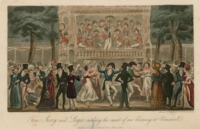 Tom, Jerry und Logic genießen einen Abend in den Vauxhall Gardens, London von English School