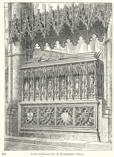 Grab von Edward III in der Westminster Abbey (Gravur) von English School