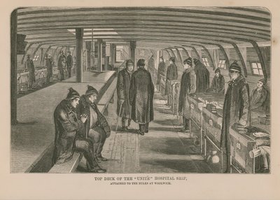 Oberdeck des Krankenhausschiffs Unite von English School