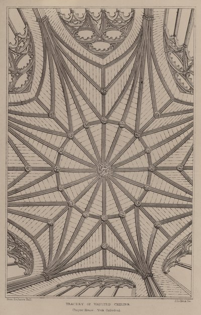 Maßwerk von Gewölbedecken (Gravur) von English School