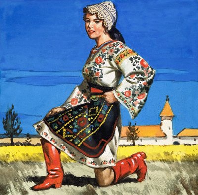 Traditionelle Tracht der Ukraine von English School