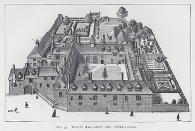Trinity Hall um 1688, nach Loggan (Gravur) von English School