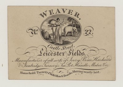 Drechsler, Weaver, Visitenkarte von English School
