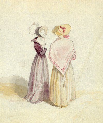 Zwei Frauen mit Hauben, ca. 1825 von English School