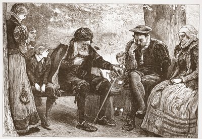 Unter den Lindenbäumen, Illustration aus The History of Protestantism von James Aitken Wylie, veröffentlicht 1878 von English School