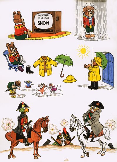 Unidentifizierte Karikaturen von English School