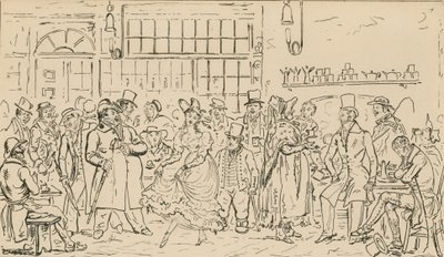 Unidentifizierte Szene, möglicherweise im Zusammenhang mit dem Cock and Hen Club von English School
