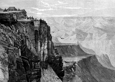 Blick von einem Punkt in der Nähe des Königshauses, aus Die britische Expedition nach Abessinien, 1868 von English School