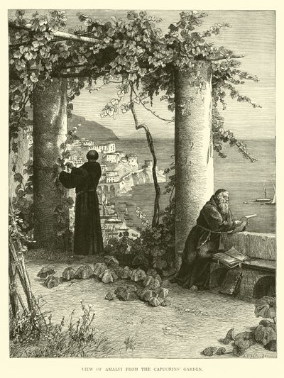 Blick auf Amalfi vom Kapuzinergarten von English School