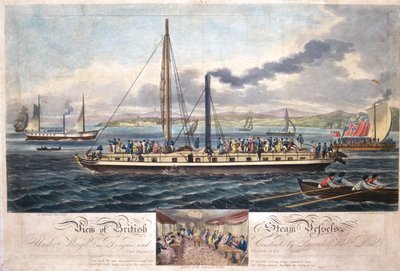 Ansicht britischer Dampfschiffe, veröffentlicht von R. Ackermann, 1820-51 von English School