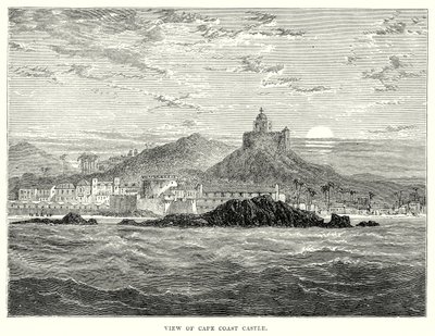 Ansicht des Cape Coast Castle (Gravur) von English School