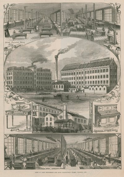 Ansicht der Pianofortefabrik von John Brinsmead und Söhne von English School