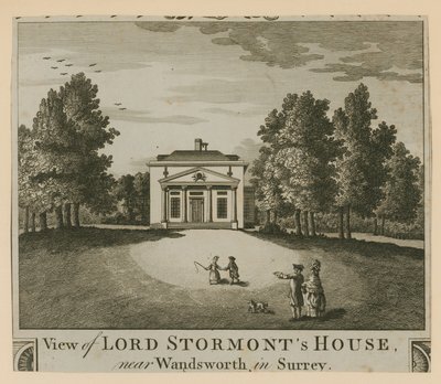 Ansicht des Hauses von Lord Stormont in der Nähe von Wandsworth in Surrey von English School