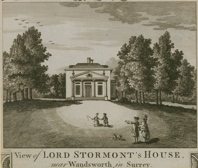Blick auf Lord Stormonts Haus in der Nähe von Wandsworth in Surrey von English School