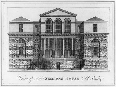 Ansicht des New Sessions House Old Bailey von English School