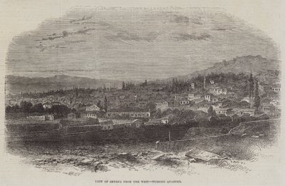 Ansicht von Smyrna vom Westen, türkisches Viertel (Stich) von English School