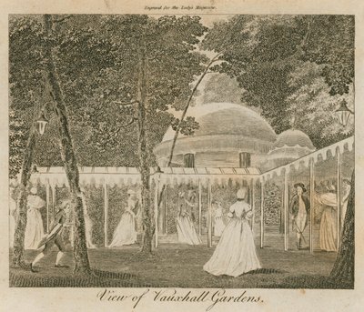 Ansicht der Vauxhall Gardens, London von English School