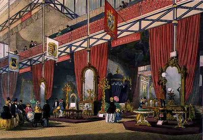 Ansicht des Möbelbereichs der Großen Ausstellung von 1851, aus Dickinsons umfassenden Bildern (Farblithografie) von English School