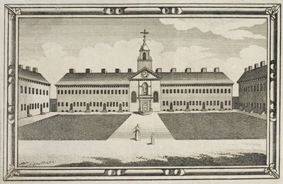 Ansicht der Ironmongers Company Almshouses, Kingsland Road, Hackney, um 1820 von English School