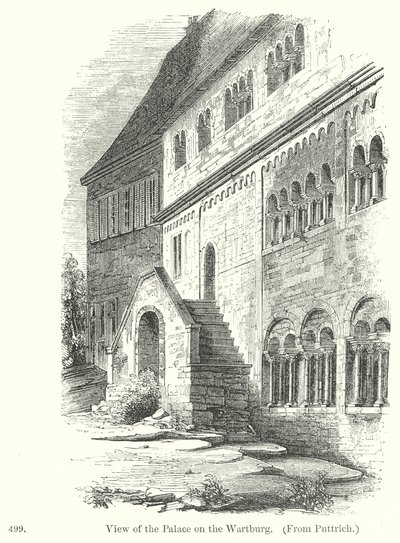 Ansicht des Palastes auf der Wartburg (Gravur) von English School