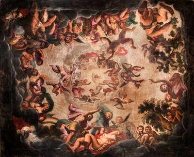 Ansicht der Decke im Elysium-Raum, Bolsover Castle von English School