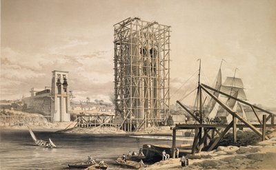 Ansicht des Baus der Britannia Tubular Bridge von English School