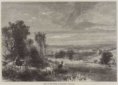 Blick auf den Fluss bei Asuncion, Paraguay (Gravur) von English School