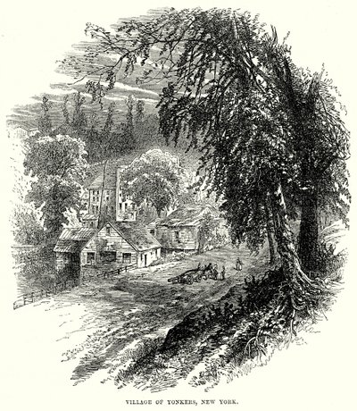 Dorf Yonkers, New York (Gravur) von English School