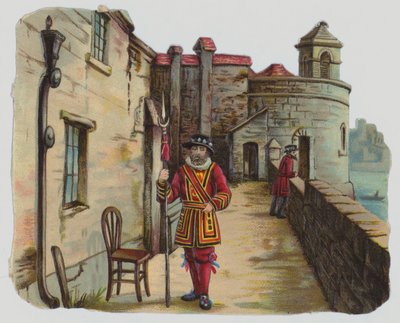 Besuch des Tower of London, viktorianischer Ausschnitt von English School