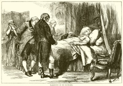 Washington auf seinem Sterbebett von English School