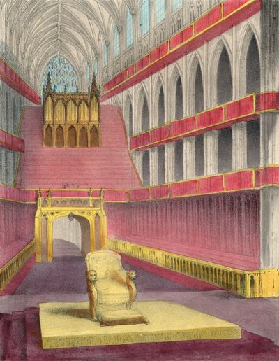 Westminster Abbey, eingerichtet für die Krönung von Königin Victoria von English School