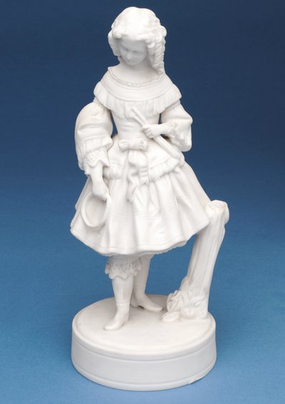 Weiße Parian-Figur eines Mädchens (Keramik) (Begleiter zu 315344) von English School