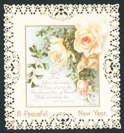 Weiße Rosen, Neujahrskarte von English School